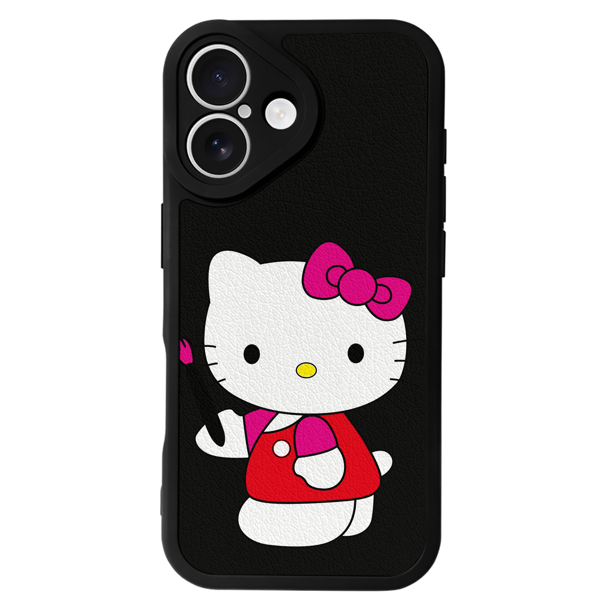 （画像用） Hello Kitty ハローキティ 【iPhone 16シリーズ対応】シリコンスマホケース（レザー調） 材質：シリコン